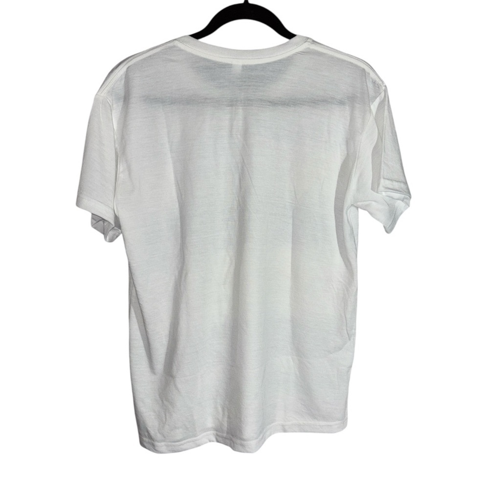 White Graphic Tee Beyond Blessed Print Women's Size Large - Picture 2 of 3